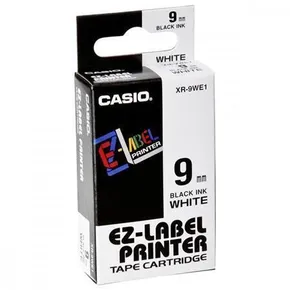 Casio Original Schriftband, Casio, XR-9WE1, schwarz Druck/weiss Unterl., unlaminiert, 8m, 9mm